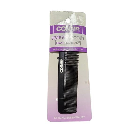 2010 Conair Style & Smooth Heat Resistant Pocket Comb Black 14391W - Picture 1 of 2